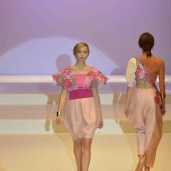 Backstage preparations for the fashion show