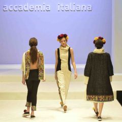 Backstage preparations for the fashion show