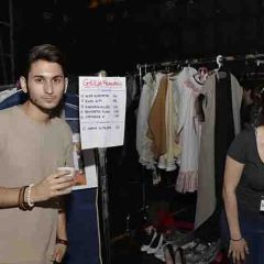 Backstage preparations for the fashion show